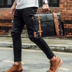 Sac Bandoulière Sacoche Et Porte-documents|Sac Besace^Sacoche besace cuir et marron noir