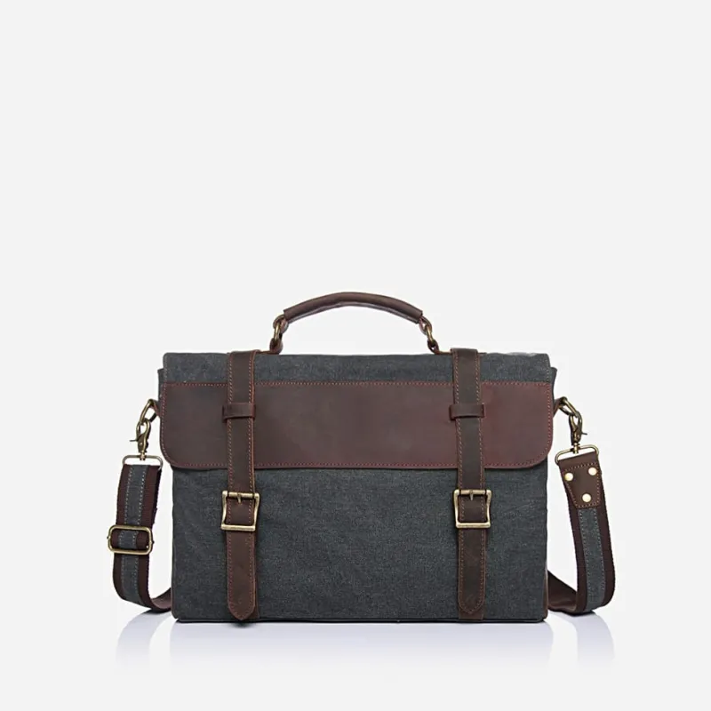 Sac Bandoulière Sacoche Et Porte-documents|Sac Besace^Sacoche besace façon cartable en toile et cuir véritable