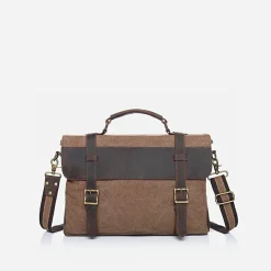 Sac Bandoulière Sacoche Et Porte-documents|Sac Besace^Sacoche besace façon cartable en toile et cuir véritable