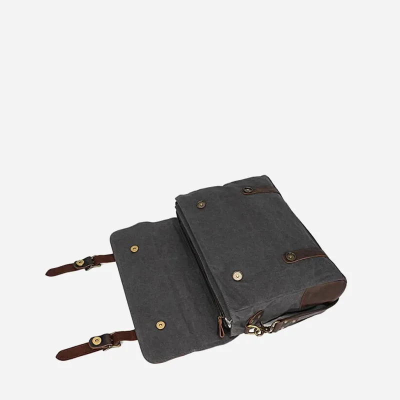 Sac Bandoulière Sacoche Et Porte-documents|Sac Besace^Sacoche besace façon cartable en toile et cuir véritable