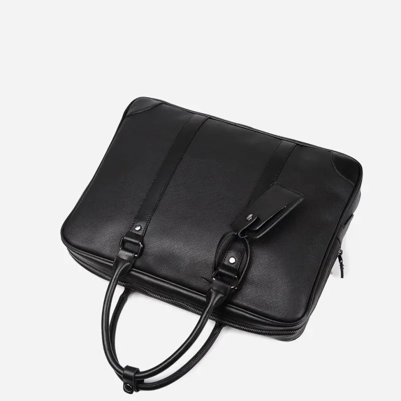 Sac Bandoulière Sacoche Et Porte-documents^Sacoche porte-documents ordinateur façon cuir saffiano noir