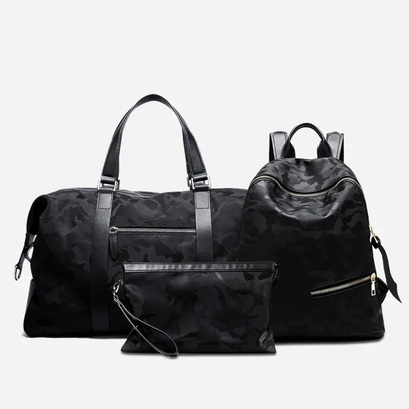 Sac Bandoulière Petite Sacoche Et Pochette|Sac Voyage & Weekend^Set de 3 sacs camouflage noir pour homme