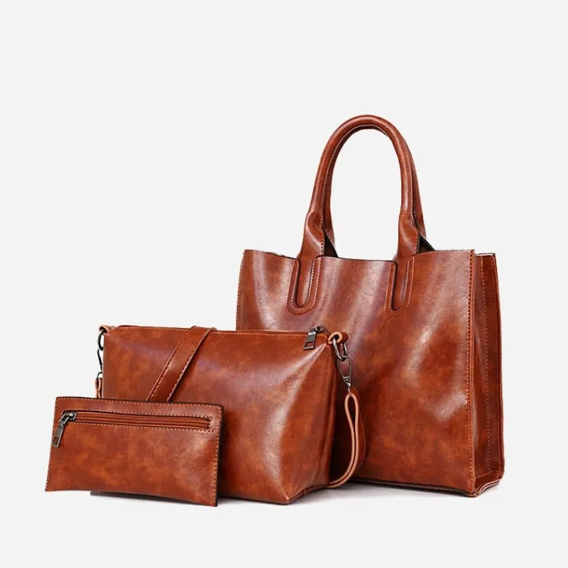 Sac Bandoulière Sac À Main|Sac Cabas Et Fourre-tout^Set de sacs cuir pour femme et petite maroquinerie assortie