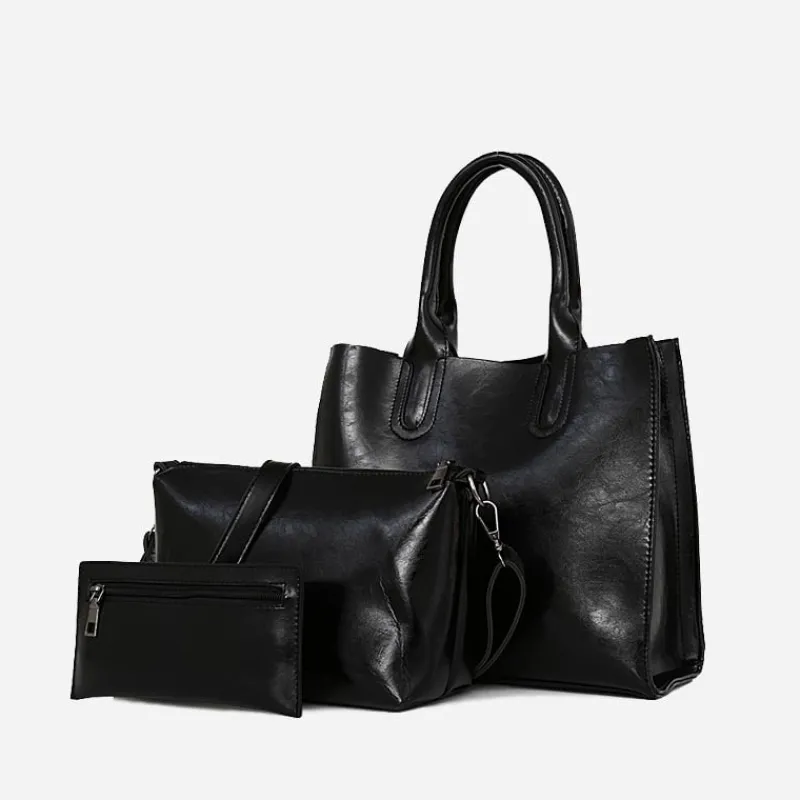 Sac Bandoulière Sac À Main|Sac Cabas Et Fourre-tout^Set de sacs cuir pour femme et petite maroquinerie assortie