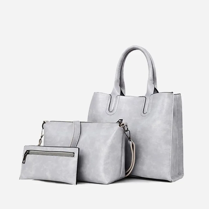 Sac Bandoulière Sac À Main|Sac Cabas Et Fourre-tout^Set de sacs cuir pour femme et petite maroquinerie assortie
