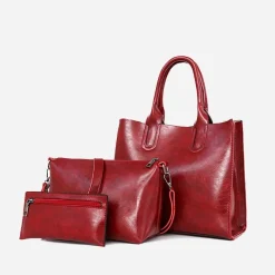 Sac Bandoulière Sac À Main|Sac Cabas Et Fourre-tout^Set de sacs cuir pour femme et petite maroquinerie assortie
